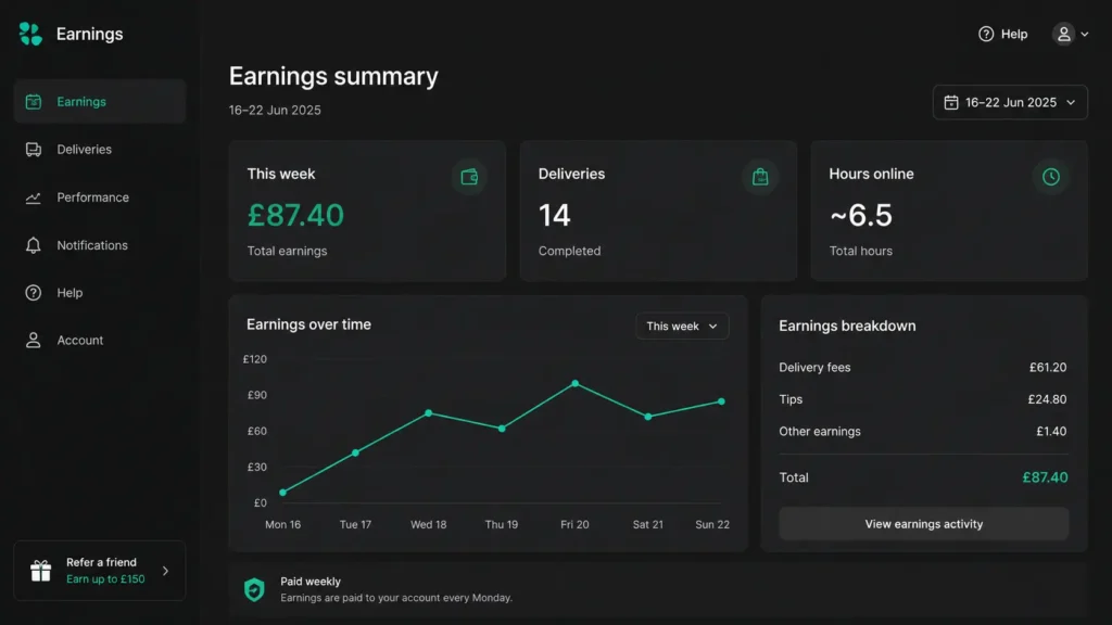 Delivery Earnings Dashboard